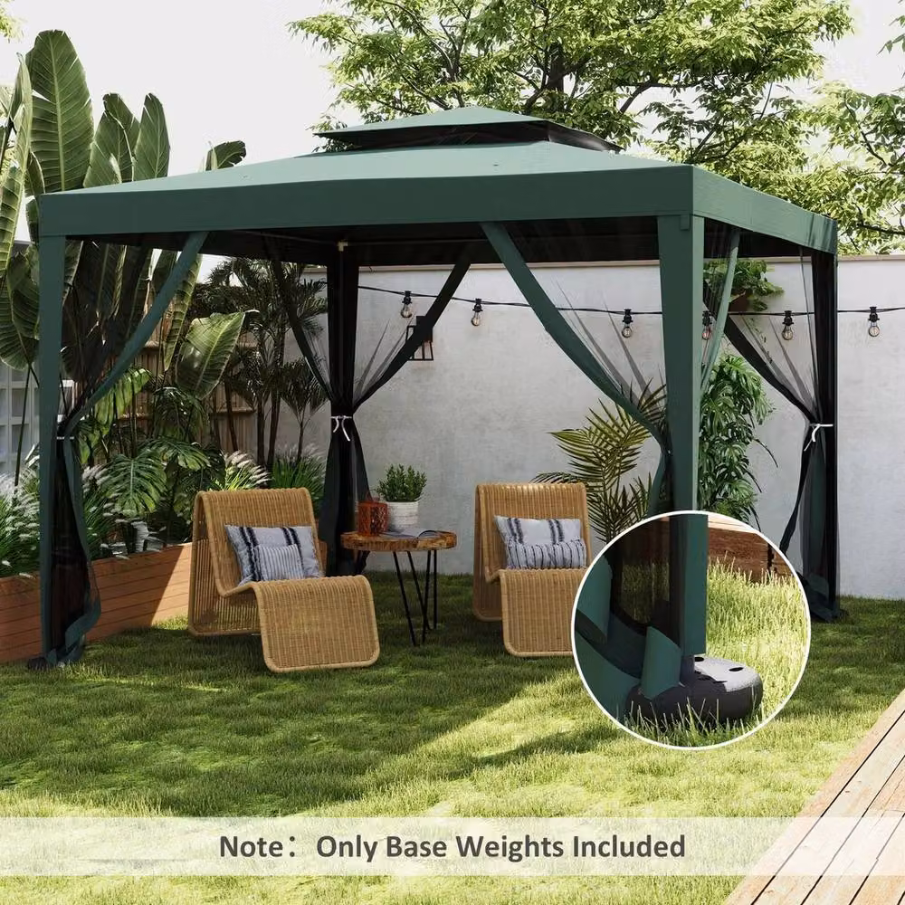 NESTLUNE 4-Piece Gazebo Weight Base Leg Pole Set, Black, W/D/H: 100 x 15 x 15 cm – 5