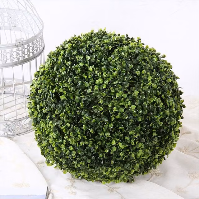 Livingandhome Artificial Round Boxwood Topiary Ball Green Tabletop Decoration
