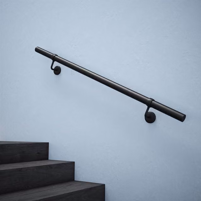 Rothley Matt Black Stair Hand Rail Kit, 120 cm