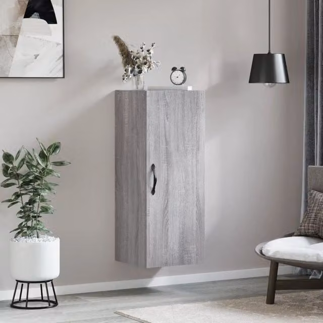 Berkfield Home Wall Mounted Cabinet in Grey Sonoma, W/D/H: 34.5 x 34 x 90 cm – 1