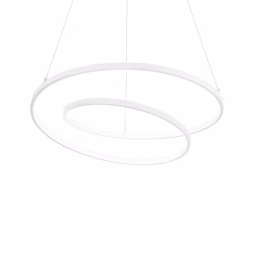 Ideal Lux Oz Modern LED Ring Pendant Ceiling Light, White, W: 80 cm, H: 150 cm – 1
