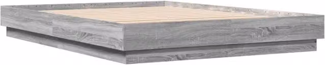Berkfield Home Modern Grey Bed Frame with Under-Bed LED Lighting, W/D/H: 160 x 200 x 23 cm