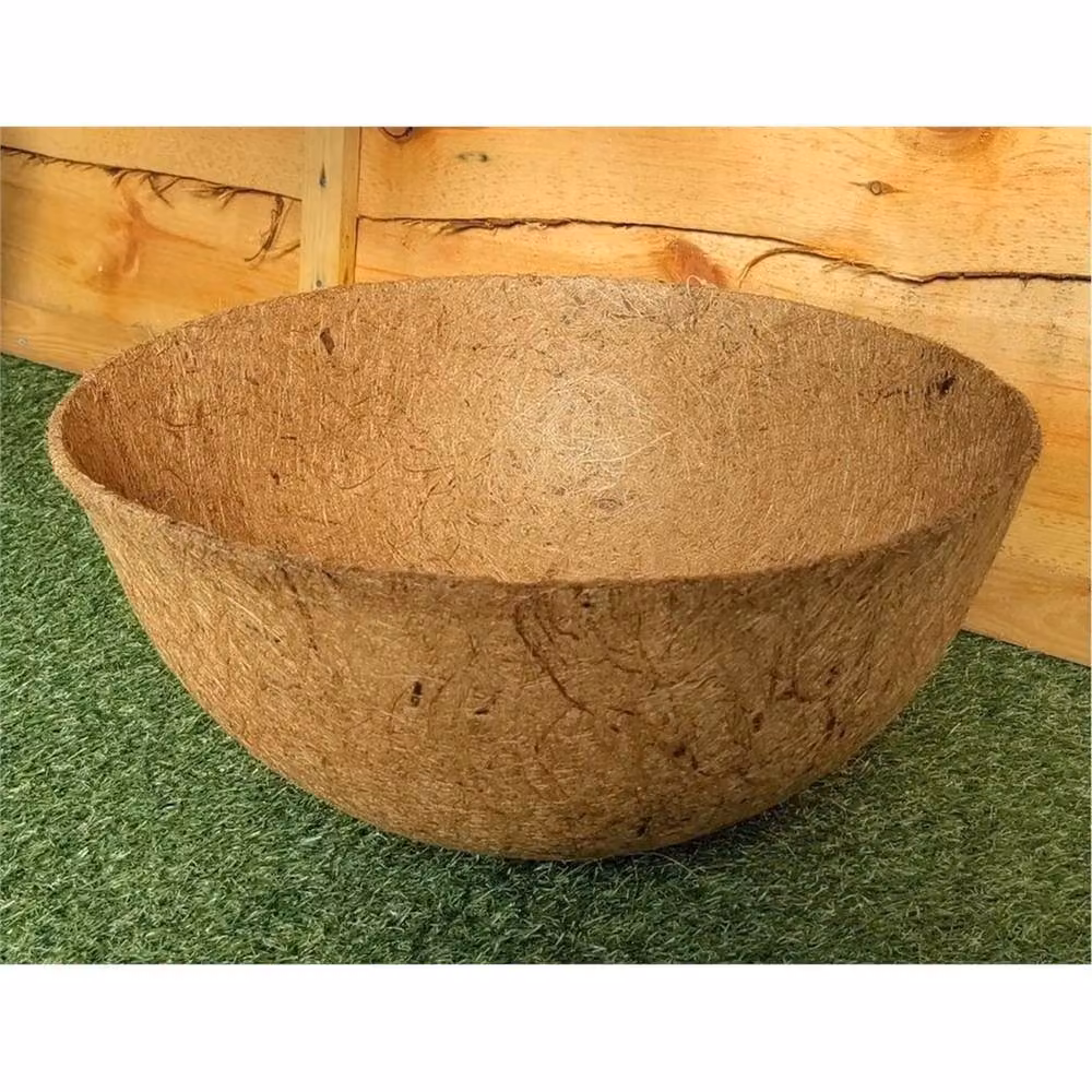 VOGREX 2 Pack Brown Cupped Coco Hanging Basket Liners for 14 Inch Baskets – 5
