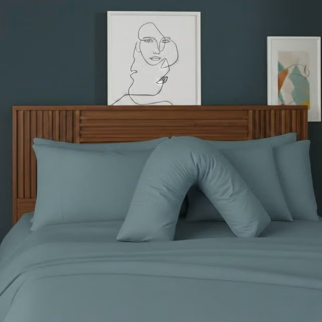 Snug City V Shape Maternity Pillowcase in Duck Egg Blue Polycotton