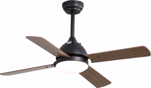 Livingandhome Modern 4 Blade Ceiling Fan Light with Remote Control in Brown