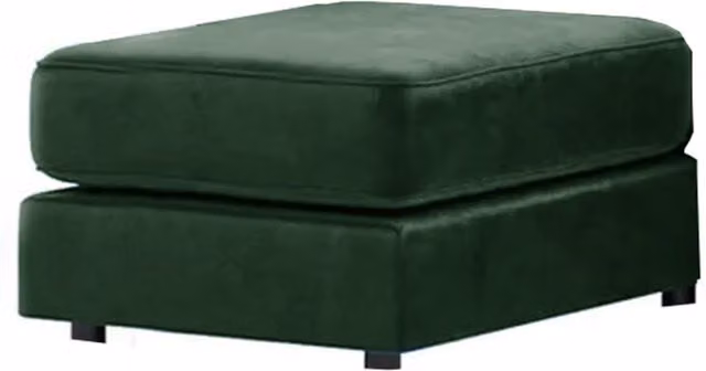 Furnishings For Less UK Brooklyn Plush Velvet Cylindrical Foam Filled Footstool in Green, W/D/H: 55 x 55 x 42 cm