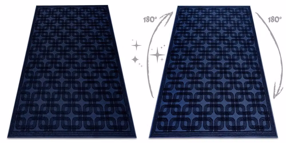 RugsX Aura Geometric Modern Blue Rectangular Polyester Rug W: 80 cm, L: 150 cm – 2