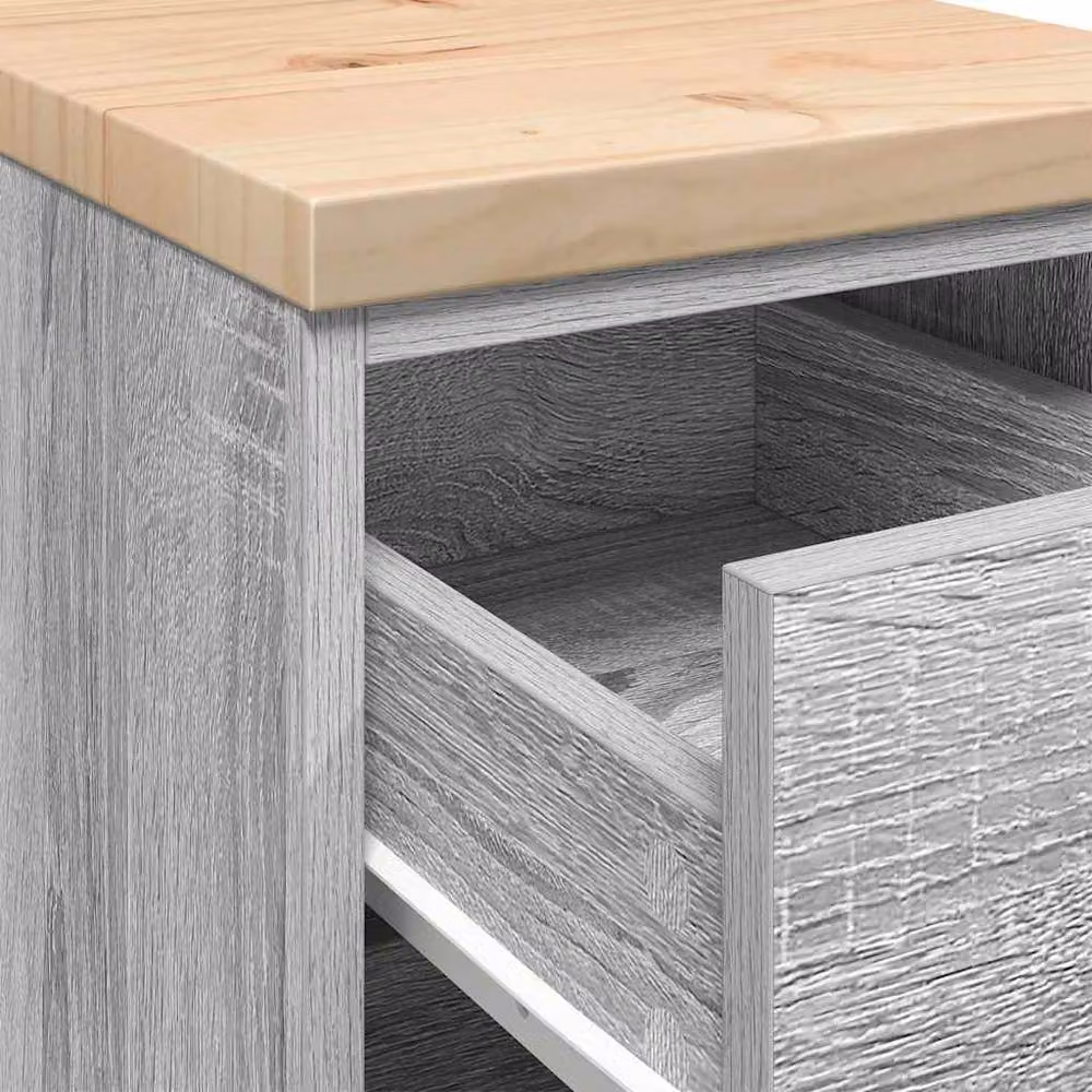 Berkfield Home Durable Garage Storage Cabinet in Grey Sonoma, Solid Pine Wood, W/D/H: 30 x 51 x 85 cm – 3