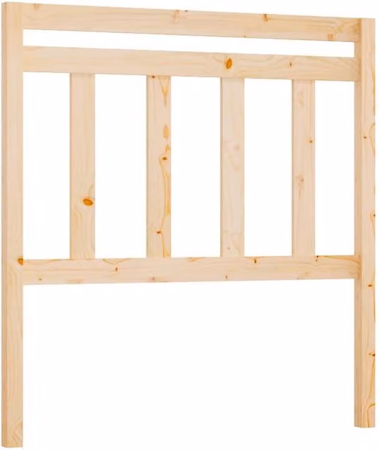 Berkfield Home Rustic Solid Wood Pine Bed Headboard in Beige, W/D/H: 81 x 4 x 100 cm