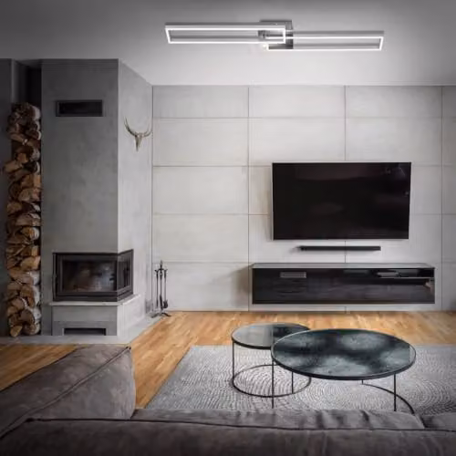 Briloner LED Ceiling Light with Remote Control, Dimmable and CCT Adjustable, Chrome, W/D/H: 110 x 24.8 x 7.8 cm – 3