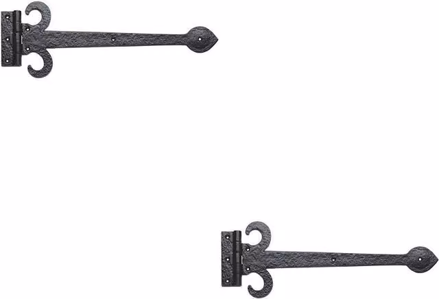 Loops Ornate Sword T Hinge Black Antique, 2 Pairs, 30.5 cm