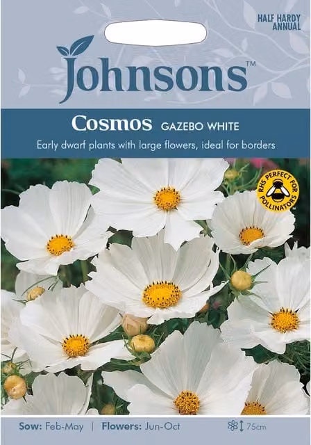 Johnsons White Cosmos Ornamental Flower Seeds