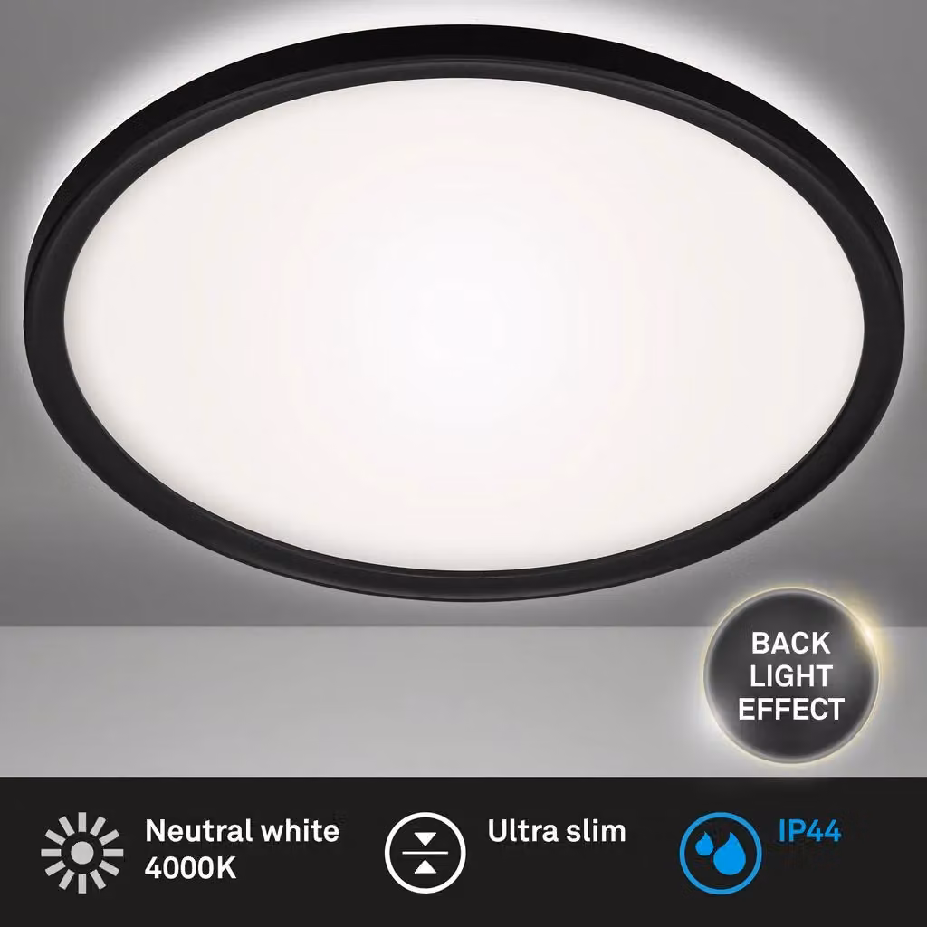Briloner Black 22W LED Ceiling Light for Bathroom and Kitchen, IP44 Round Modern Design – 2