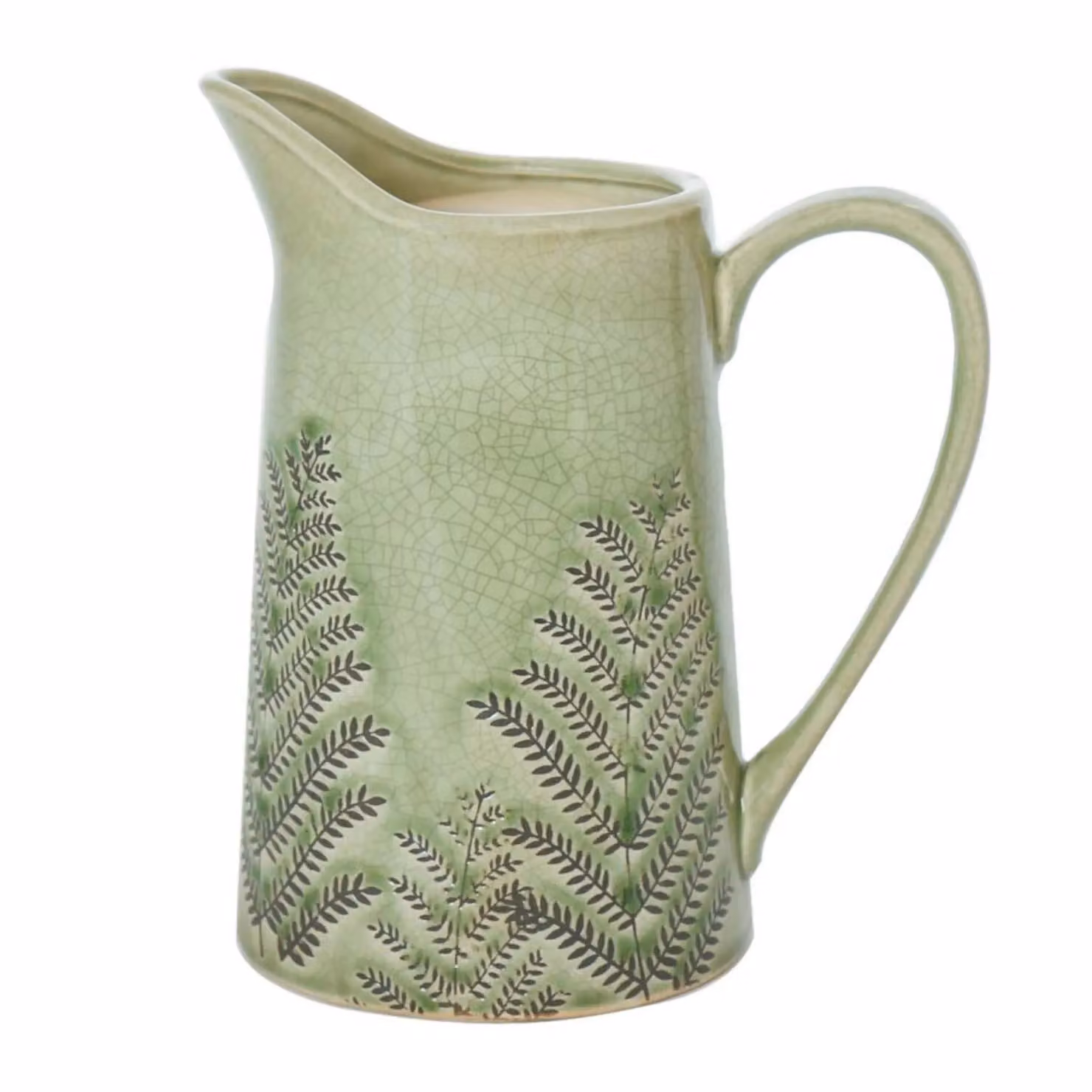 Dibor Ceramic Floral Jug in Sage Green and Brown for Tabletop Decor – 2