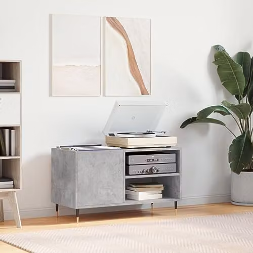 vidaXL Record Cabinet in Grey, W/D/H: 85 x 38 x 48 cm – 2