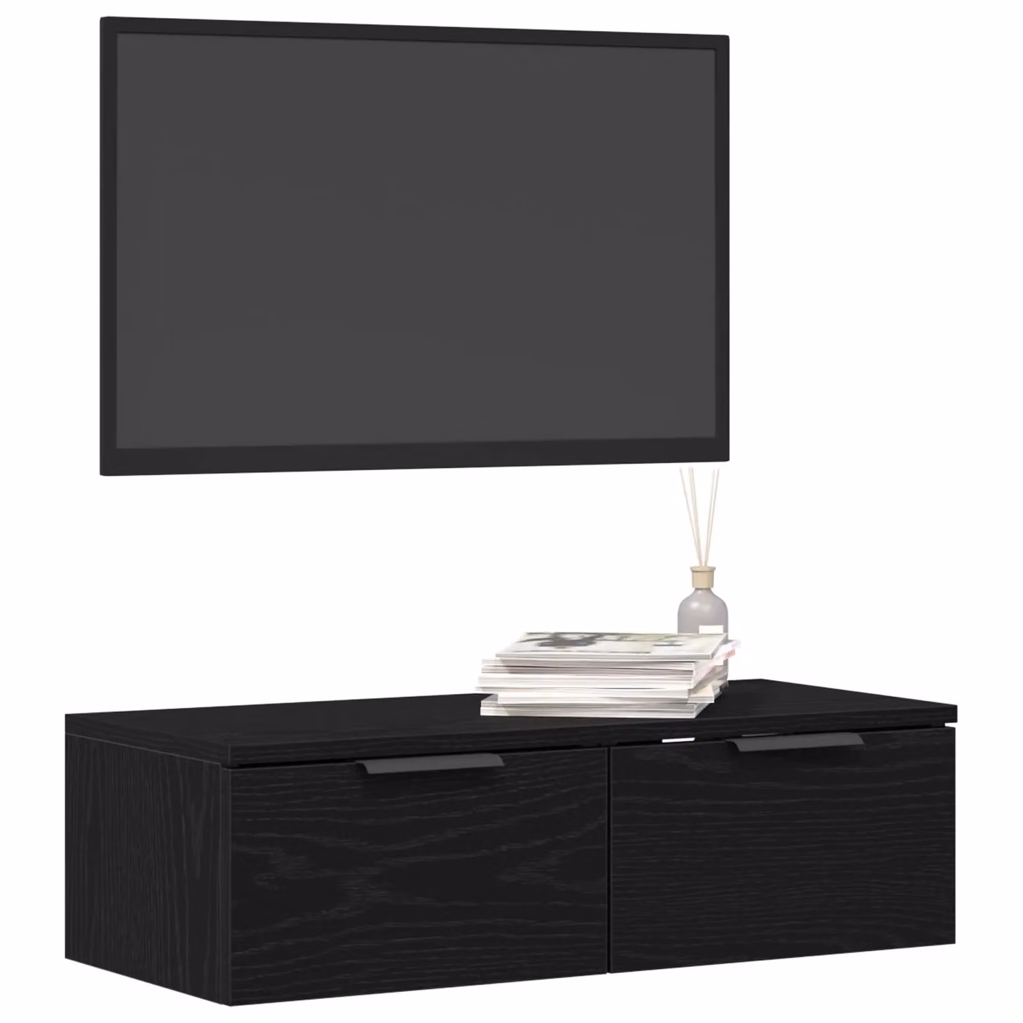 Berkfield Home Black Oak Wall Cabinet, W/D/H: 68 x 30 x 20 cm – 3