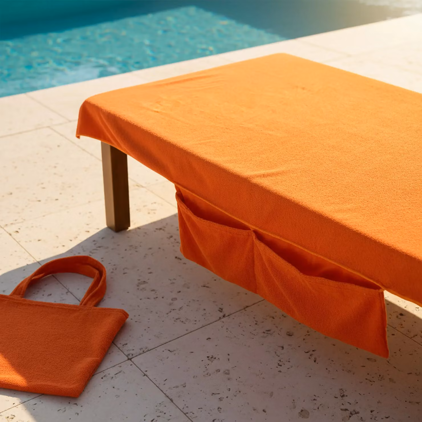 OHS Microfibre Quick Drying Beach Towel with Bag, Orange, 75 x 75 cm – 5