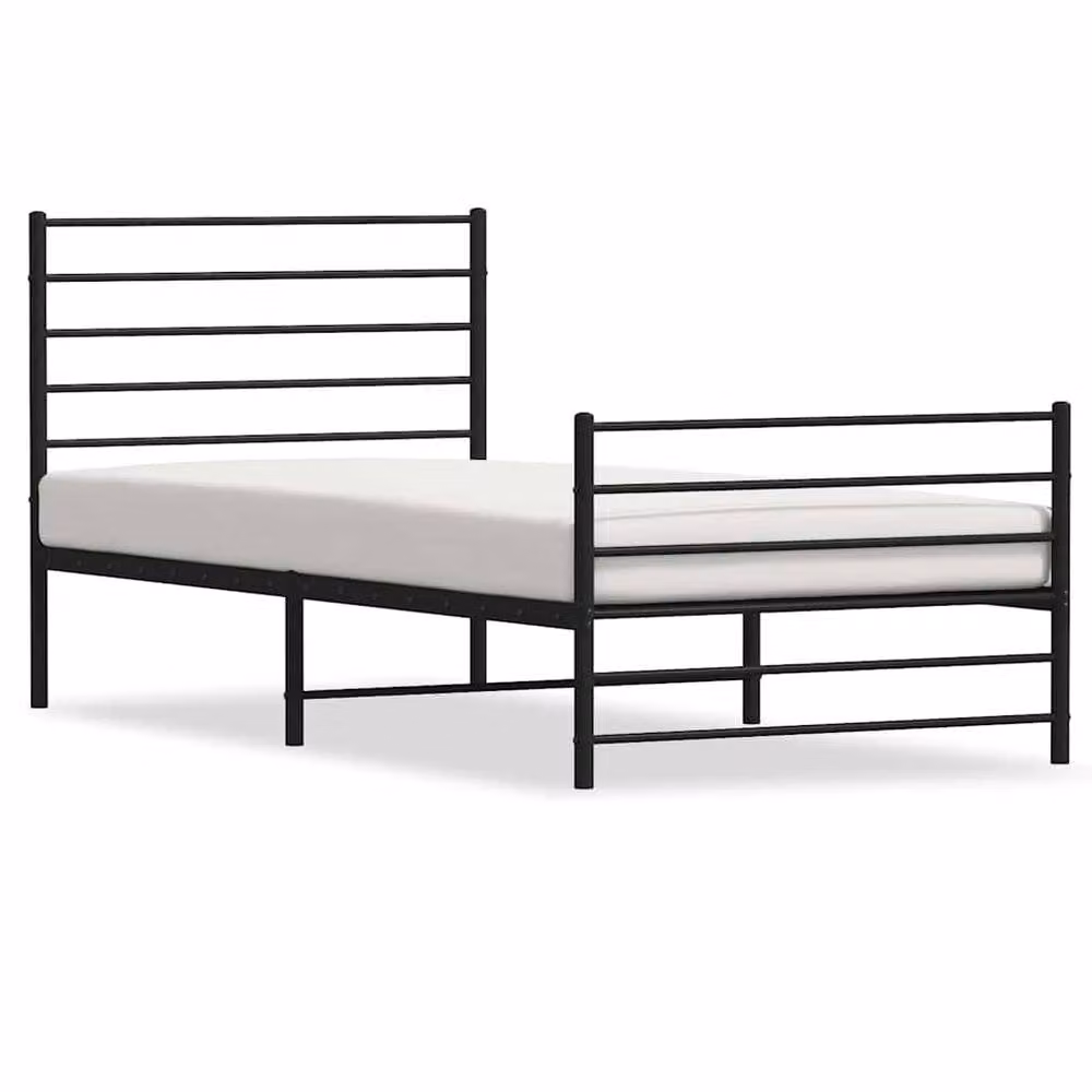 Berkfield Home Metal Bed Frame with Headboard and Footboard in Black, W/D/H: 80 x 200 cm – 2