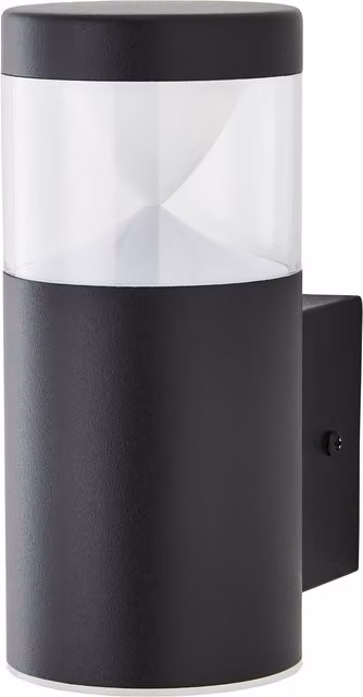 Nura Black Minimalist Cylinder Outdoor Wall Light for Garden and Terrace