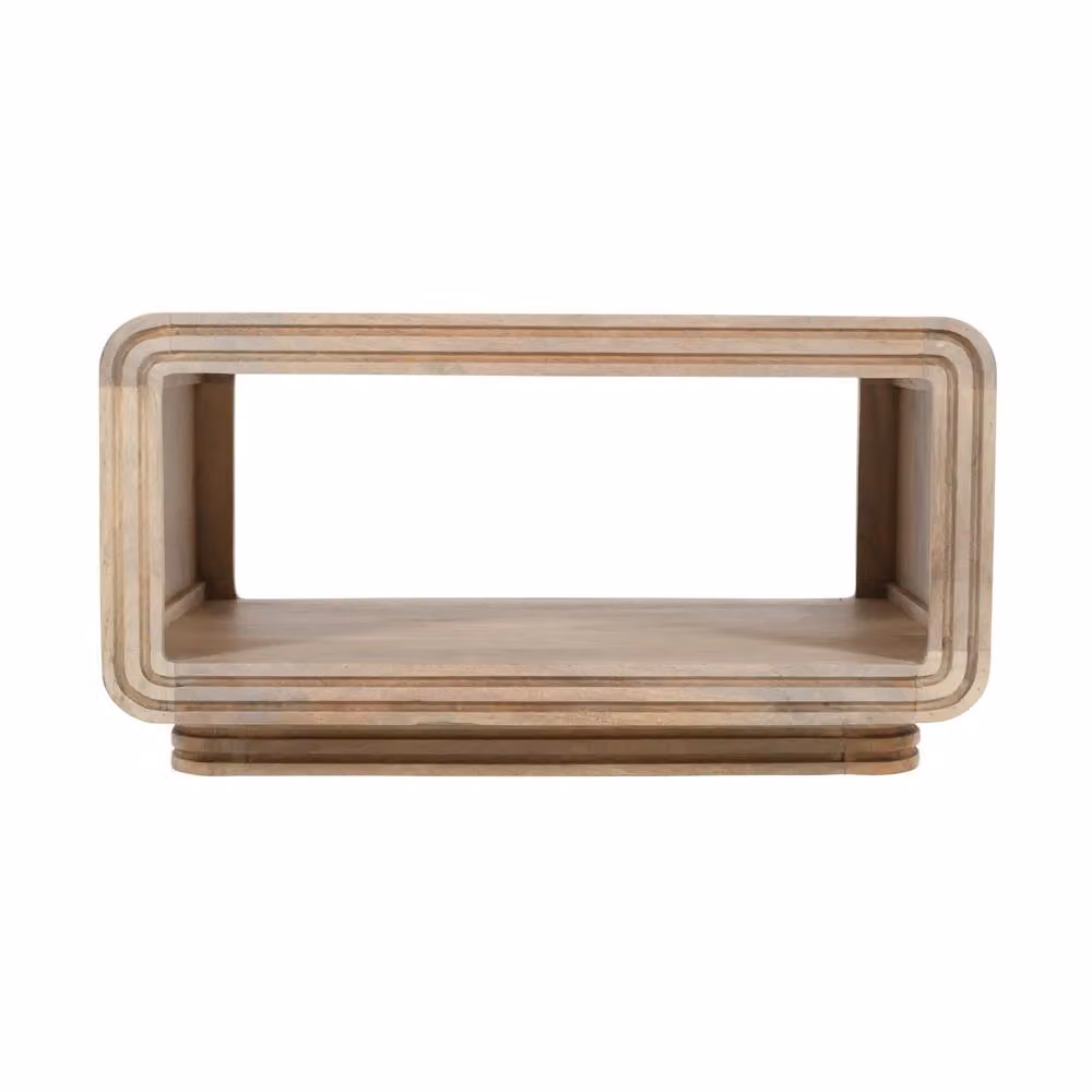 Wyld Haus Arizona Carved Mango Wood Open Coffee Table in Brown, W/D/H: 55 x 55 x 45 cm – 2