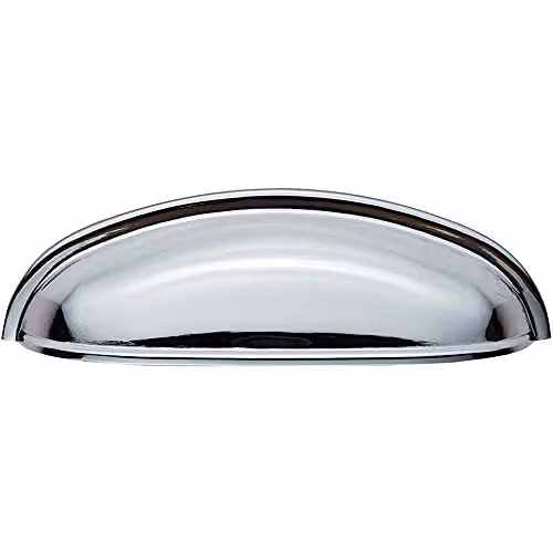 Loops Shaker Cup Pull Handle in Polished Chrome, W: 124 mm, H: 35 mm, Fixing Centres: 96 mm – 1