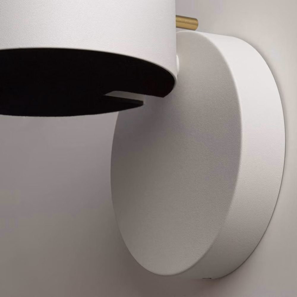 Netlighting Nuance Modern Adjustable Integrated LED Wall Lamp in White and Brass with 3000K Warm White Light and 200lm – 3