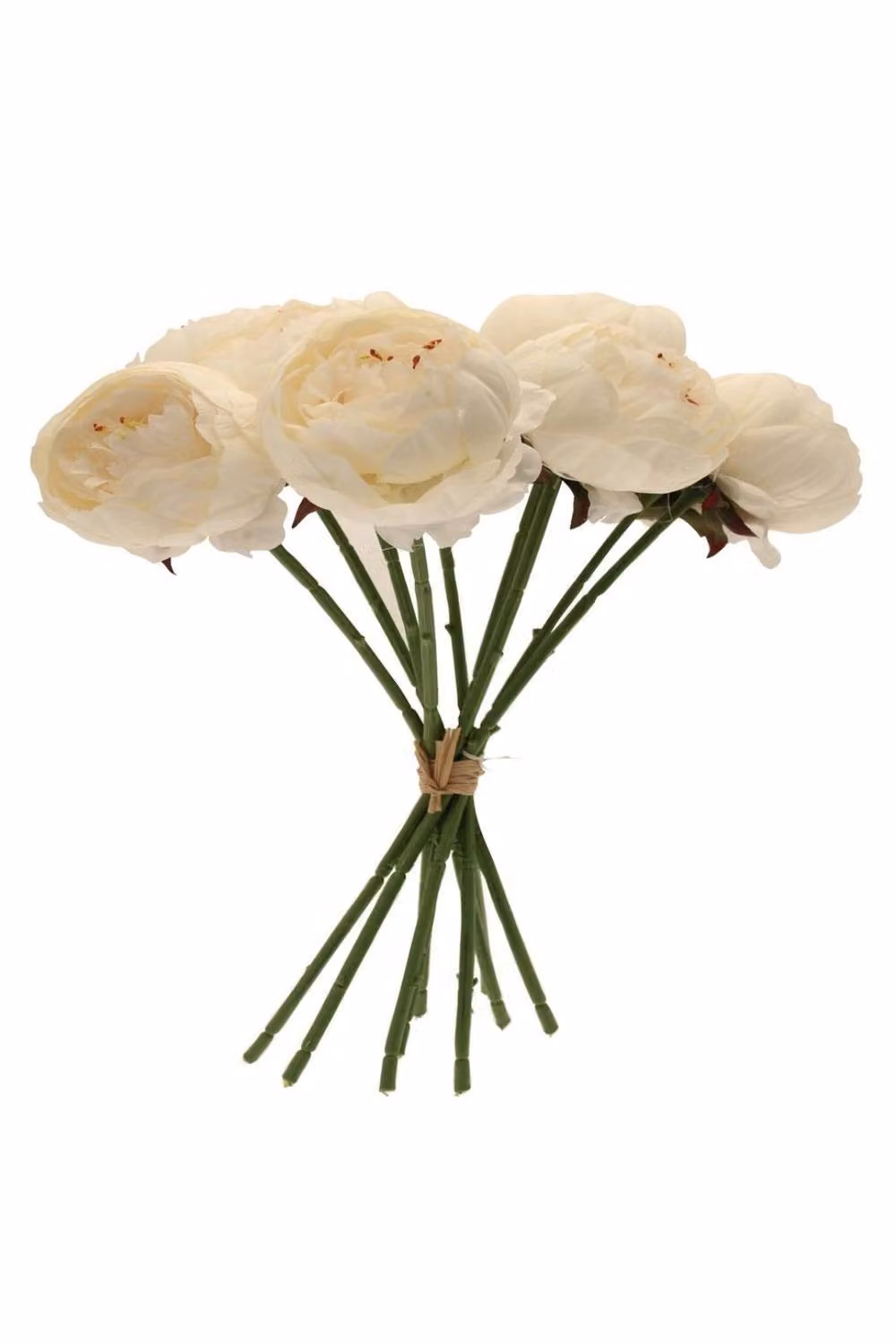 KDMD White Peony Artificial Flower Bunch, 40 cm – 3