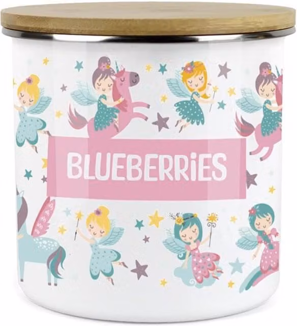 Purely Home Pink and Multicolour Enamel Metal Screw Top Snack Pot