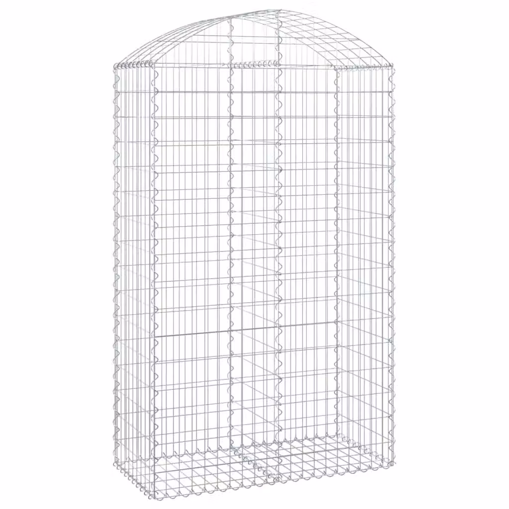 Berkfield Home Arched Gabion Basket in Silver Galvanised Steel, W: 100 cm, D: 50 cm, H: 160-180 cm – 2