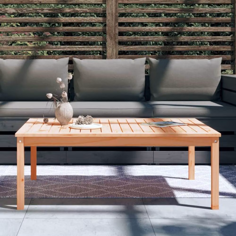 Berkfield Home Rectangular Garden Table in Light Tan Solid Wood, W/D/H: 121 x 82.5 x 45 cm – 3