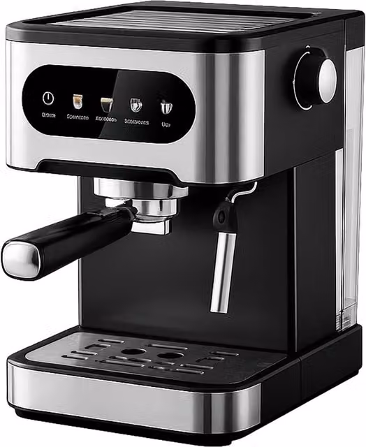 Geepas 20-Bar Espresso Coffee Machine with Milk Frother and 1.5 l Tank in Black – 1