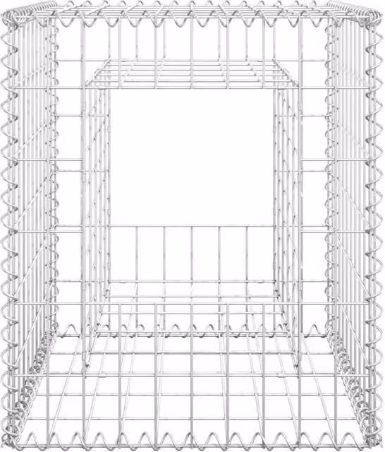 Berkfield Home Durable Metal Gabion Basket Post in Silver, W/D/H: 50 x 50 x 60 cm – 1