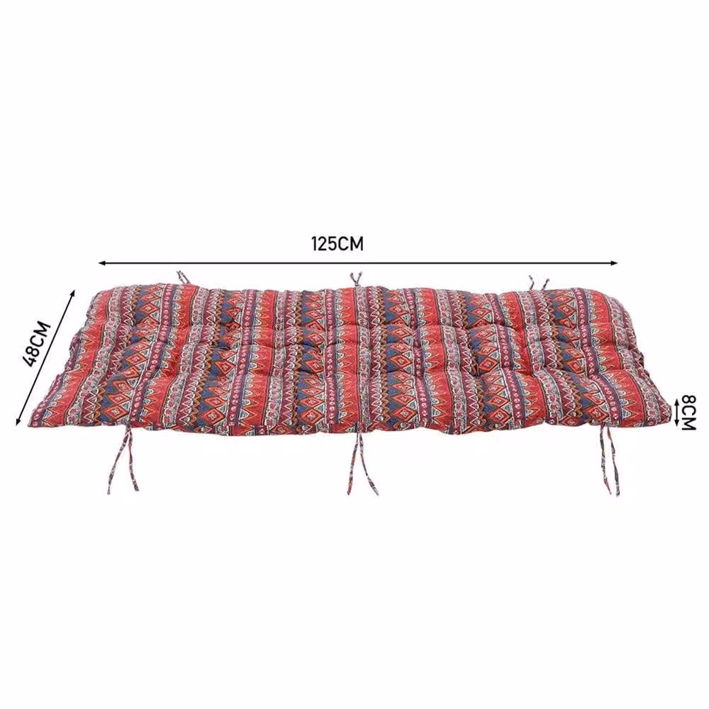 VOGREX Red Ethnic Style Sun Lounger Cushion, W/D/H: 48 x 125 x 8 cm – 2