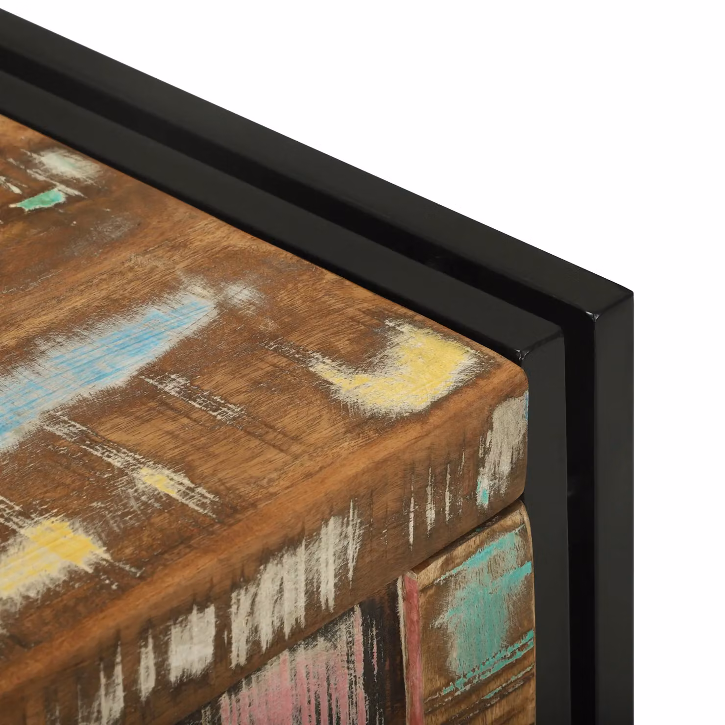 Berkfield Home Rustic Solid Reclaimed Wood Storage Chest in Brown and Black, W/D/H: 50 x 50 x 50 cm – 5