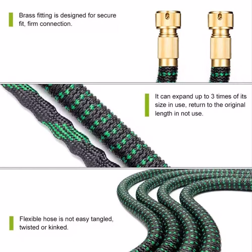 Spetlek 50ft Heavy Duty Expandable Flexible Garden Hose in Green and Black – 2