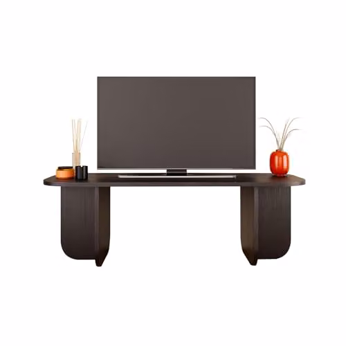 Bimossa Modern Wooden TV Stand with Internal Shelves, W: 100 cm, D: 40 cm, H: 42 cm – 1