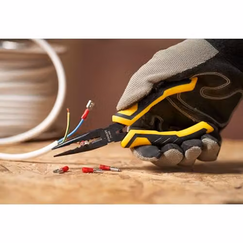 Stanley Control Grip Long Nose Pliers in Yellow and Black, 200 mm – 3