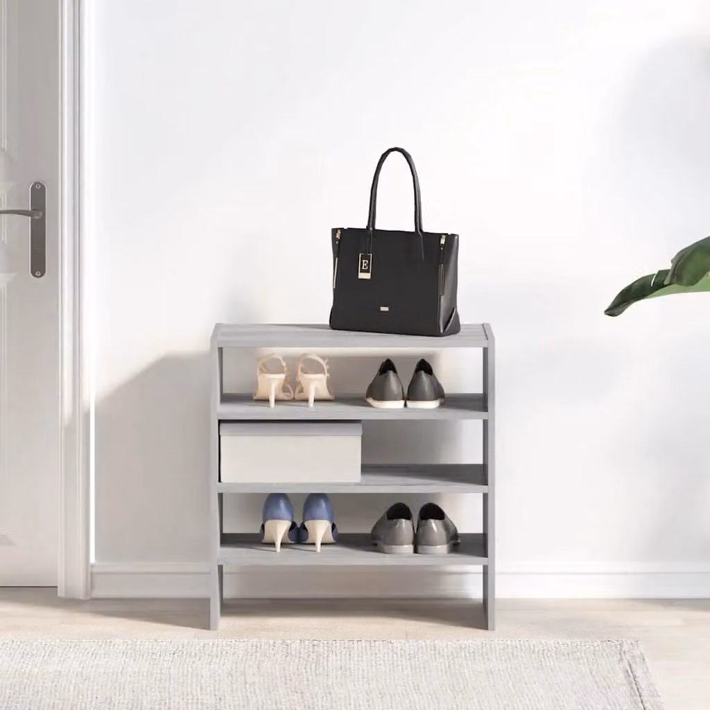 Berkfield Home Stackable Shoe Racks, 2 Piece Set, Grey, W: 60 cm, D: 30 cm, H: 30.5 cm – 3
