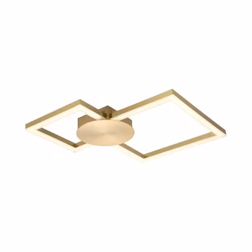 Cosylyte Miles Modern Square LED Flush Mount Ceiling Light, Brushed Brass, IP44, 3000K Neutral White, 2800lm, W: 44 cm, D: 44 cm, H: 5 cm