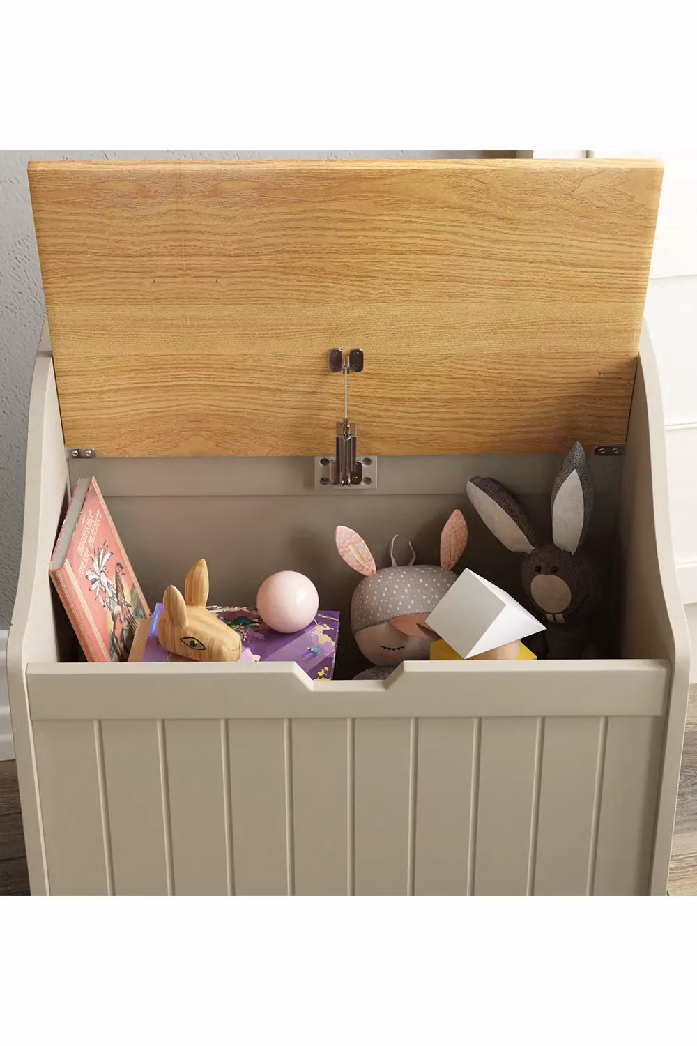 Home Discount Vida Designs Priano Dual-Purpose Grey Wood Toy Box and Laundry Chest – 2