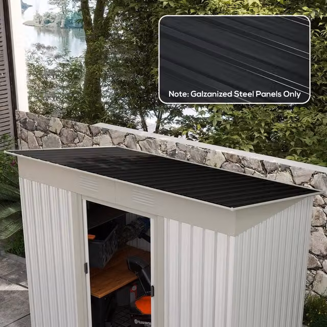 Outsunny Galvanised Steel Metal Roofing Sheets for Greenhouse or Shed, Dark Grey