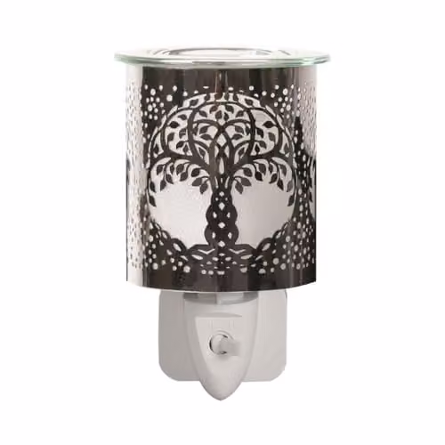 Aroma Accessories Tree of Life Electric Wall Plug In Wax Melter in Silver
