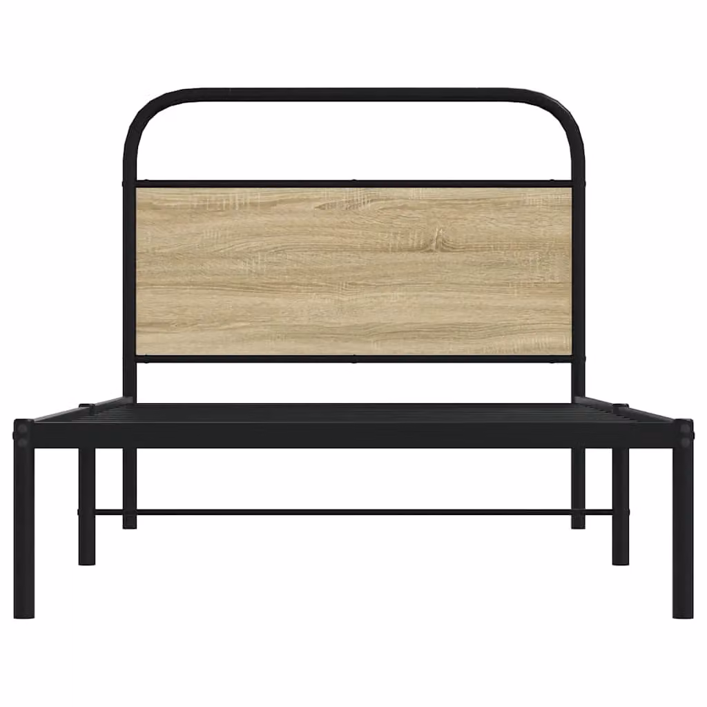 Berkfield Home Sonoma Oak Bed Frame in Brown, W/D/H: 100 x 190 cm – 3