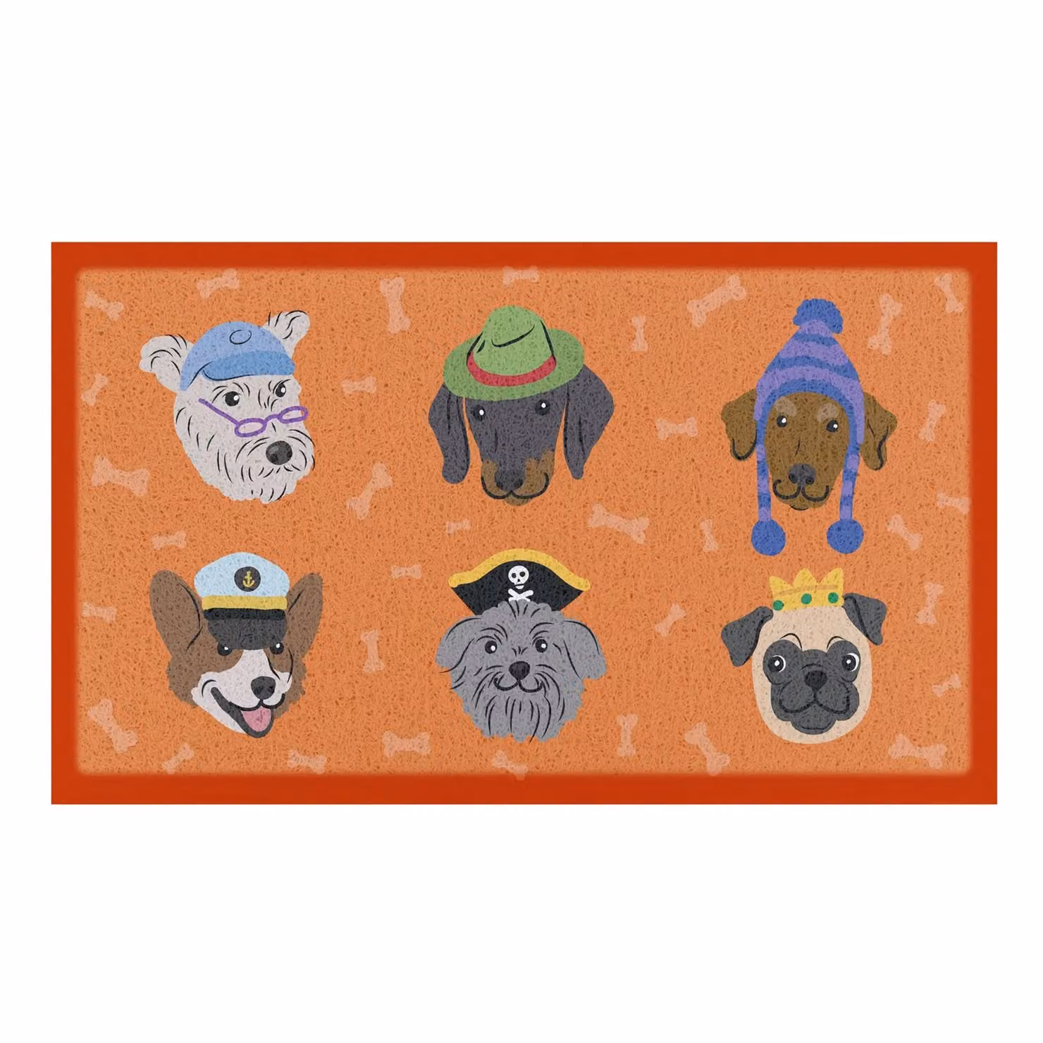 Artsy Mats Dogs with Hats Doormat in White and Multicolour, W/D/H: 70 x 40 cm – 2