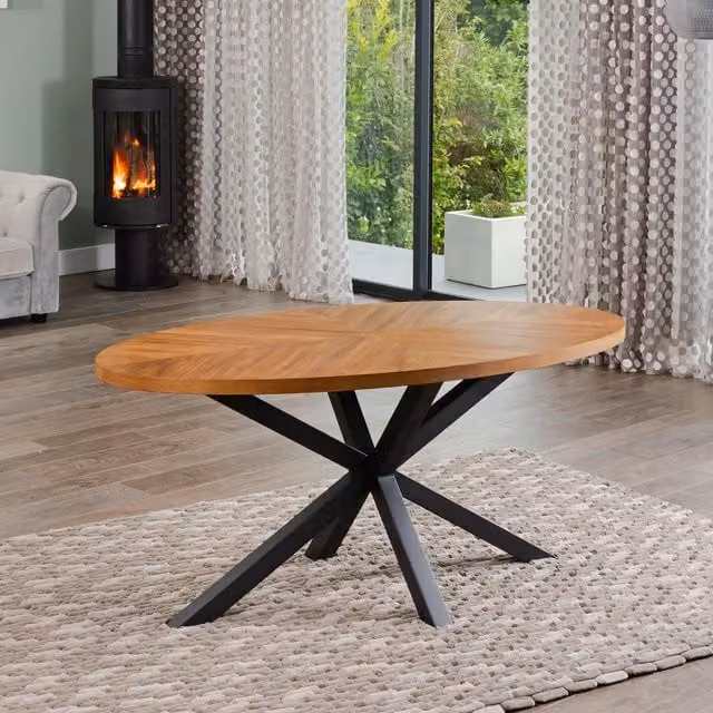 Artemis Home Dossena 170cm Oval Dining Table in Brown and Black