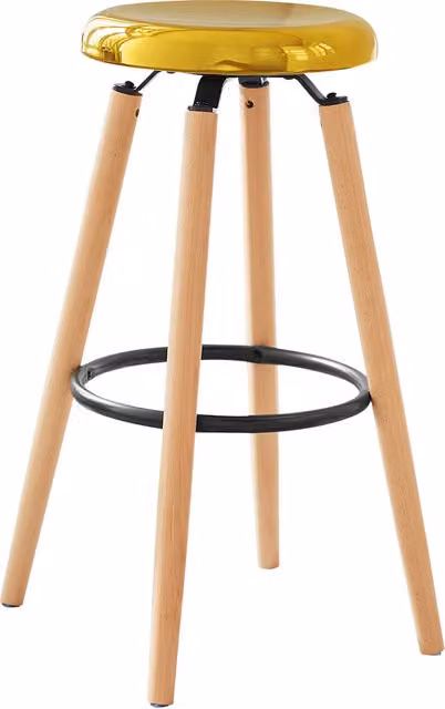 SoBuy Modern Gold Bar Stool with Beech Wood Frame and Metal Seat