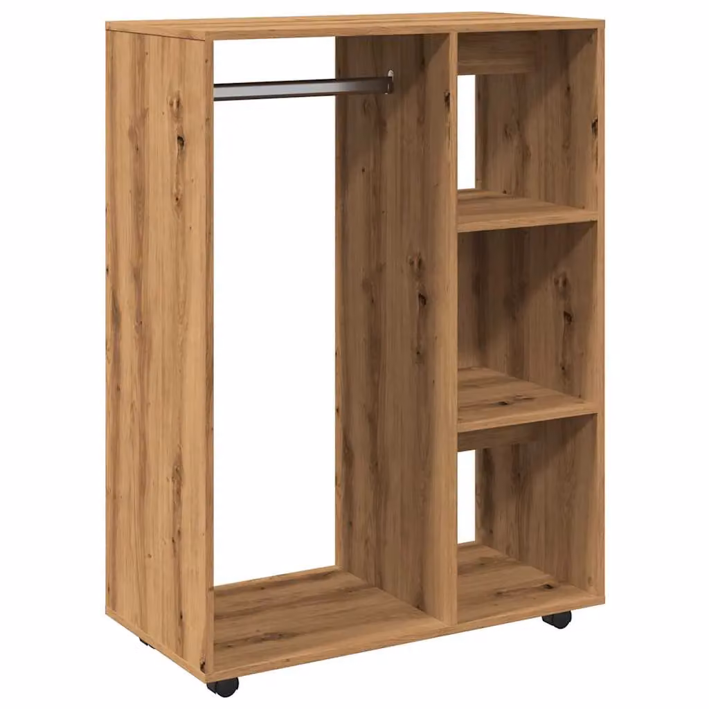Berkfield Home Artisan Oak Wardrobe in Brown, W/D/H: 80 x 40 x 110 cm – 2