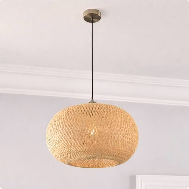 CGC Lighting Arden Bamboo Hand Made Easy Fit Ceiling Lampshade in Beige – 1