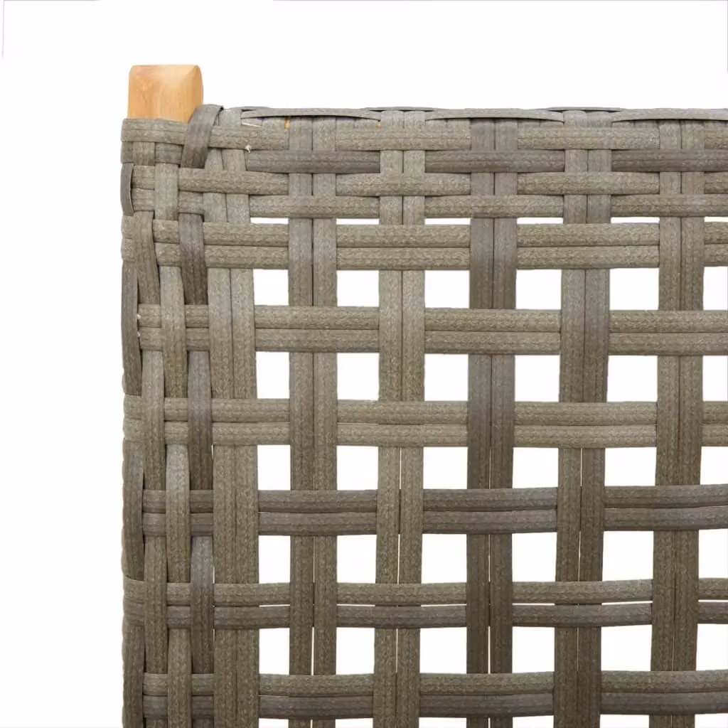 Berkfield Home Set of 2 Grey Garden Chairs with Acacia Wood Frame and Poly Rattan – 3