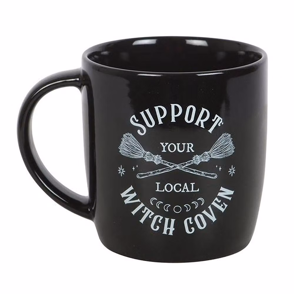 Uniqueful Support Your Local Witch Coven Ceramic Mug in Black, 1000ml – 3